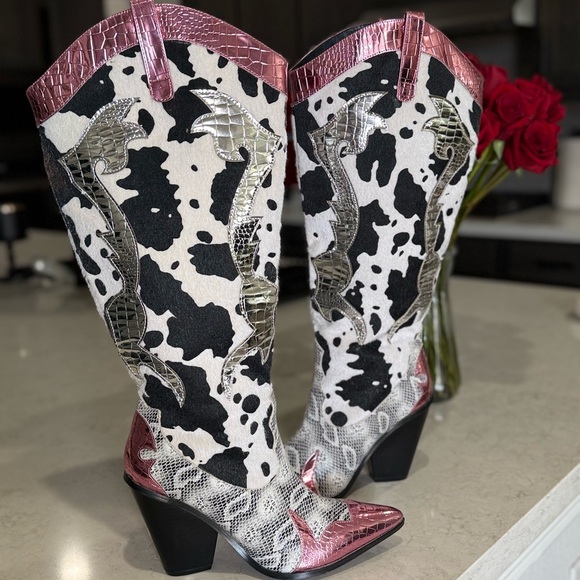 Cape Robbin Shoes - Cape Robbin Animal Print Cowgirl Boots- US9
